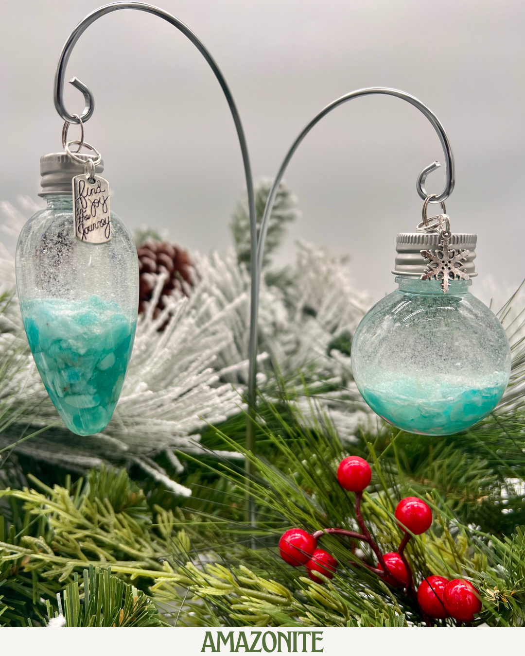 Amazonite Snow Globe Crystal Ornaments