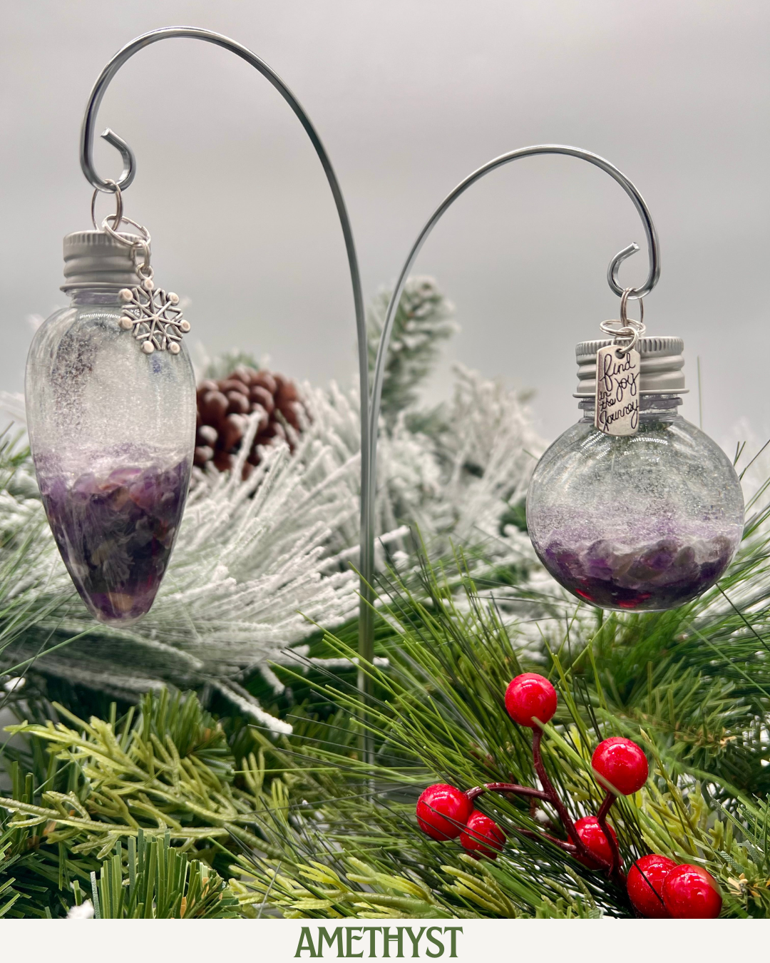Amethyst Snow Globe Crystal Ornaments