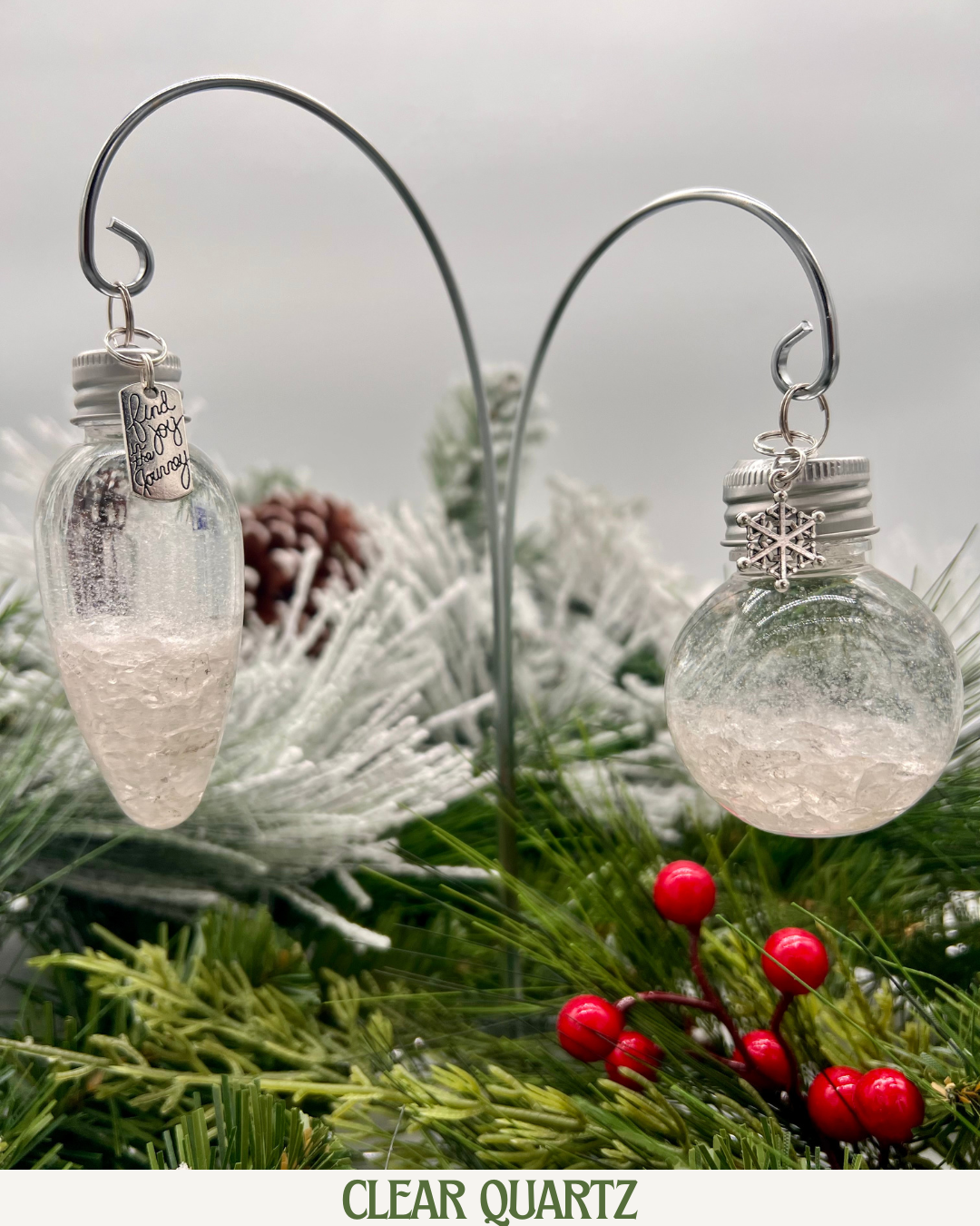 Clear Quartz Snow Globe Crystal Ornaments