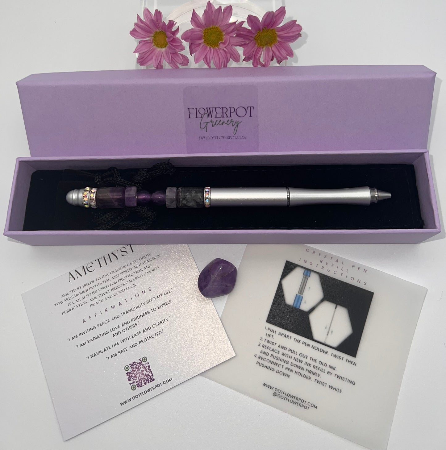 Amethyst Refillable Metal Pen