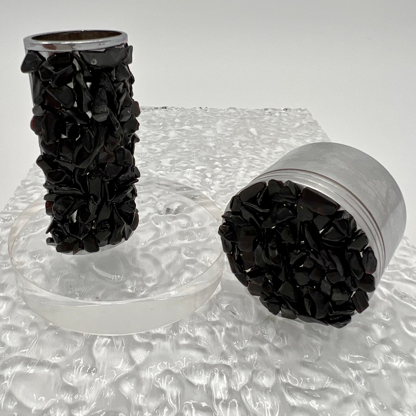 Obsidian Crystal Lighter Case + Grinder Bundle