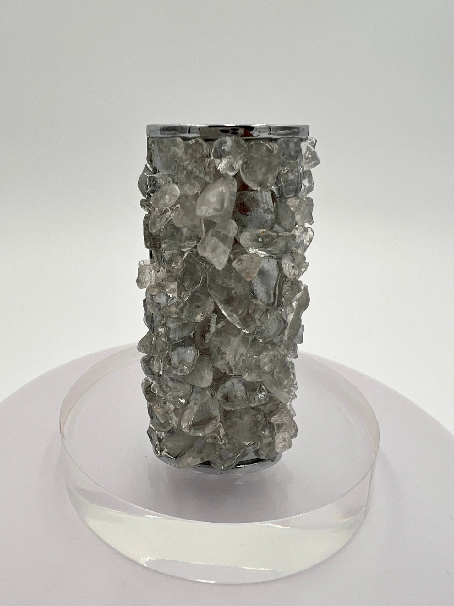 Clear Quartz Lighter Case Flowerpot Greenery