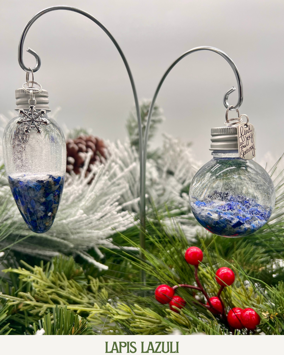 Lapis Lazuli Snow Globe Crystal Ornaments