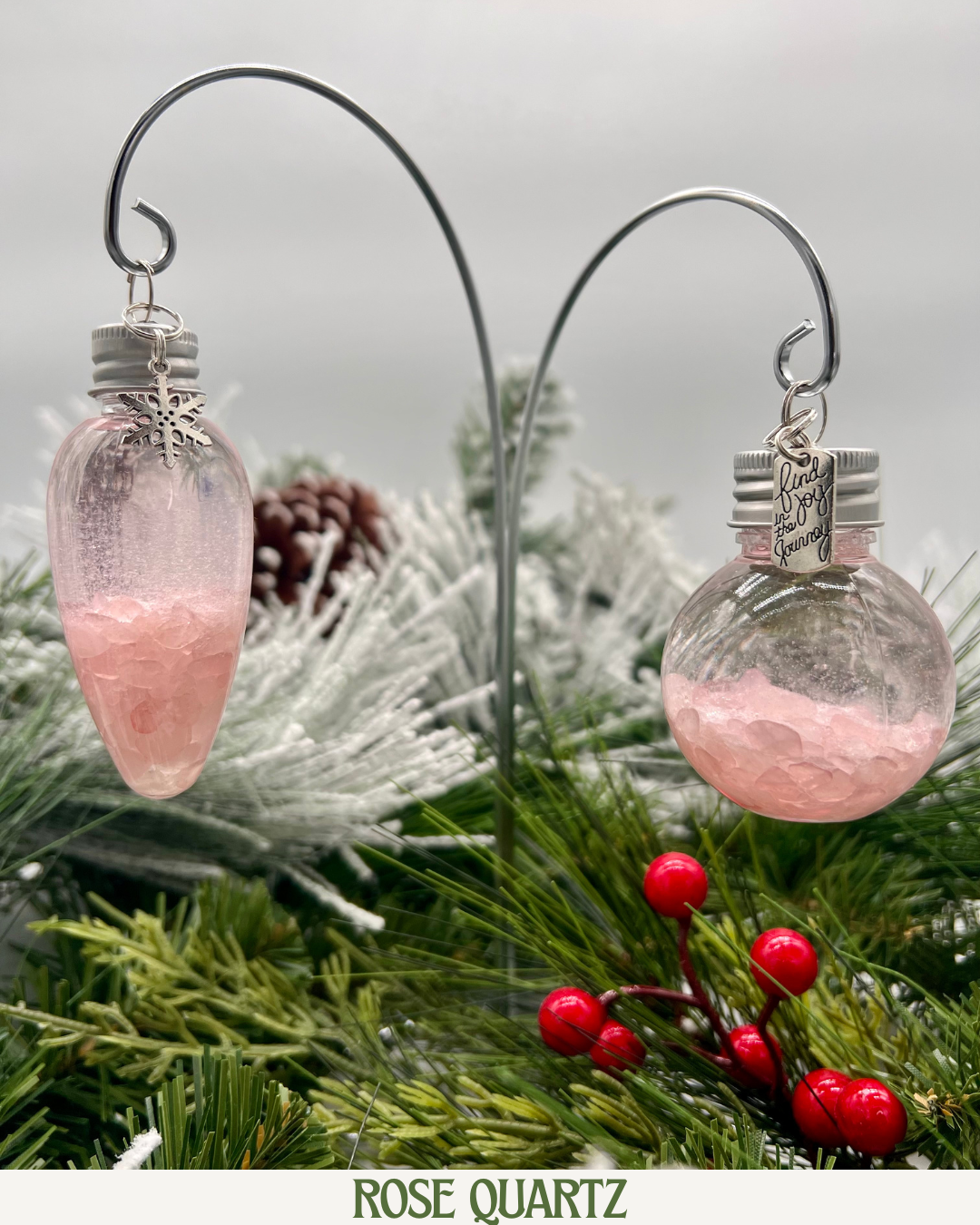 Rose Quartz Snow Globe Crystal Ornaments