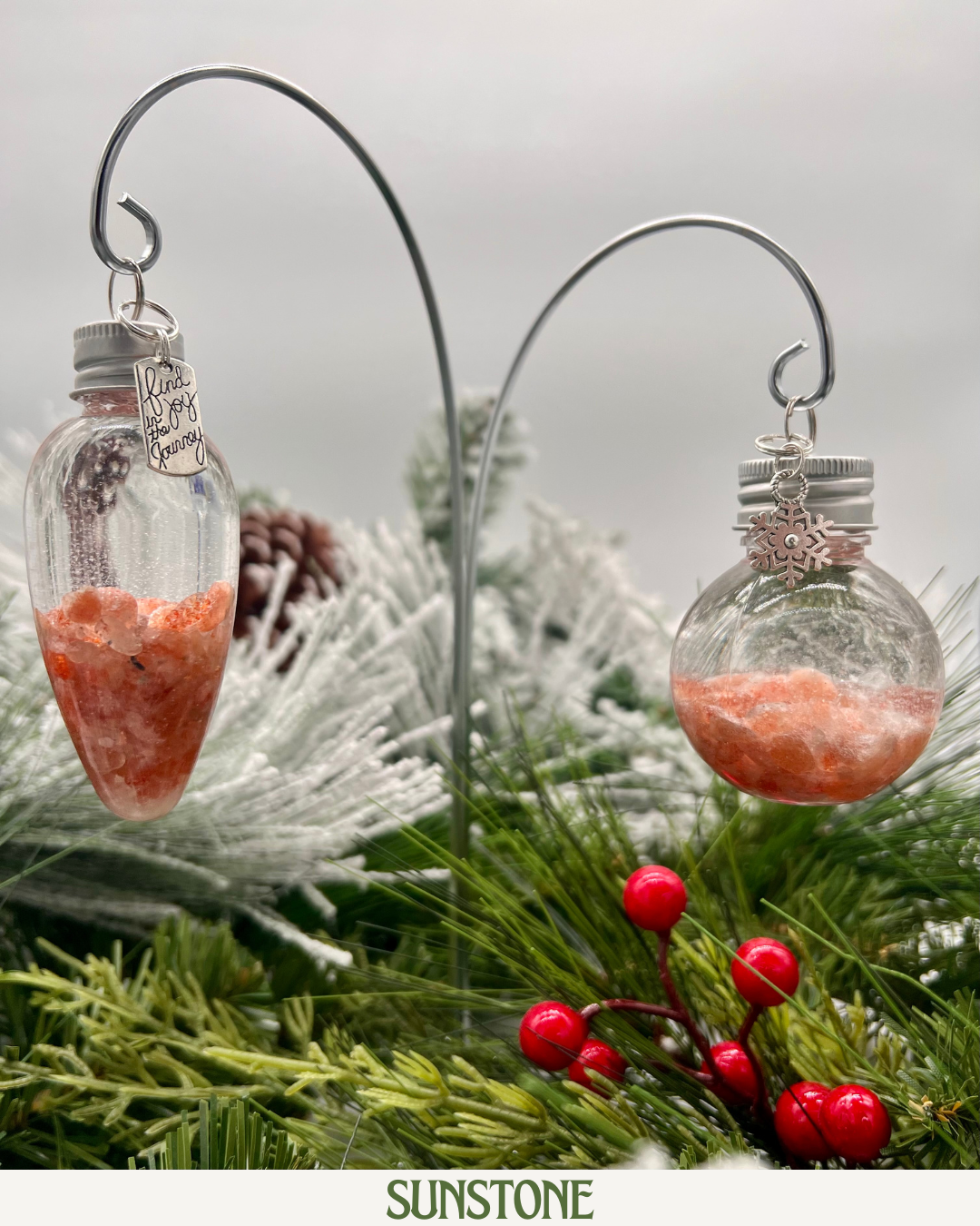 Sunstone Snow Globe Crystal Ornaments