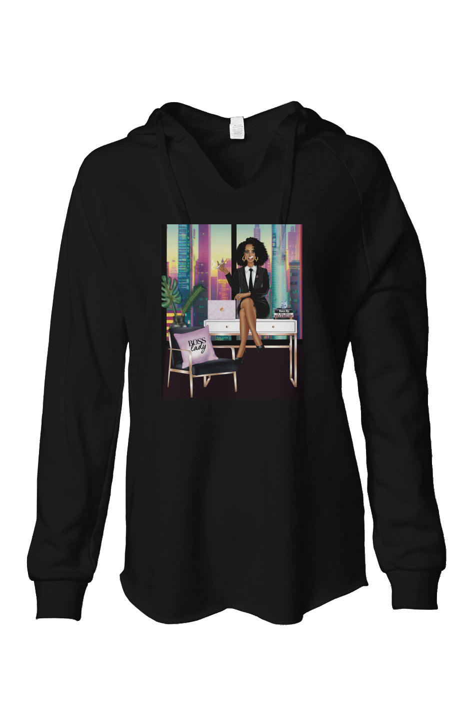 'Boss Lady' Wave Hooded Sweatshirt