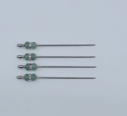 Aventurine Cocktail Picks, Set of 4