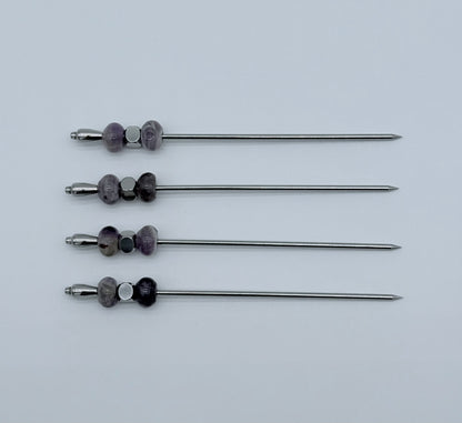 Amethyst Cocktail Picks, Set of 4
