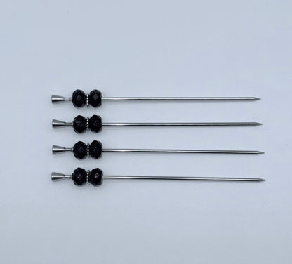 Obsidian Cocktail Picks, Set of 4