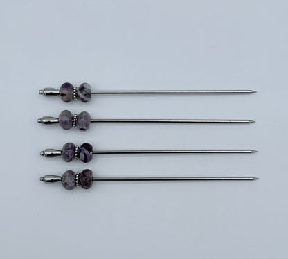 Amethyst Cocktail Picks, Set of 4