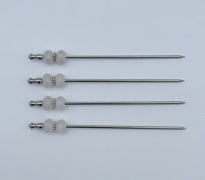 Rose Quartz Cocktail Picks, Set of 4