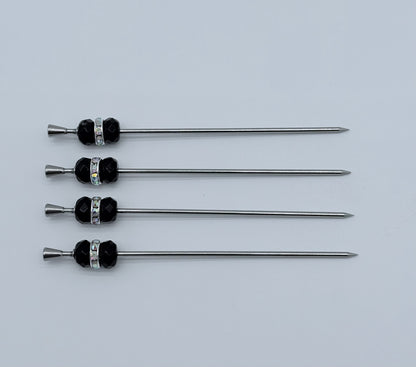 Obsidian Cocktail Picks, Set of 4