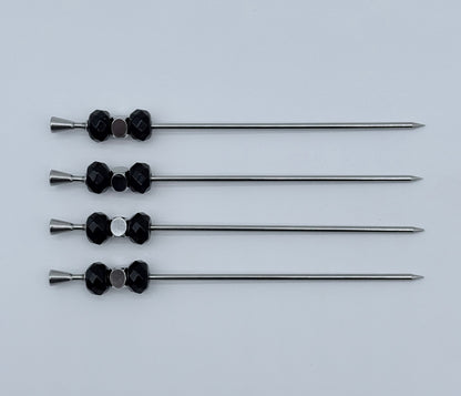 Obsidian Cocktail Picks, Set of 4