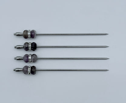 Amethyst Cocktail Picks, Set of 4