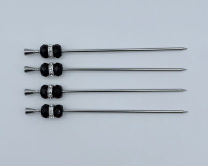 Obsidian Cocktail Picks, Set of 4