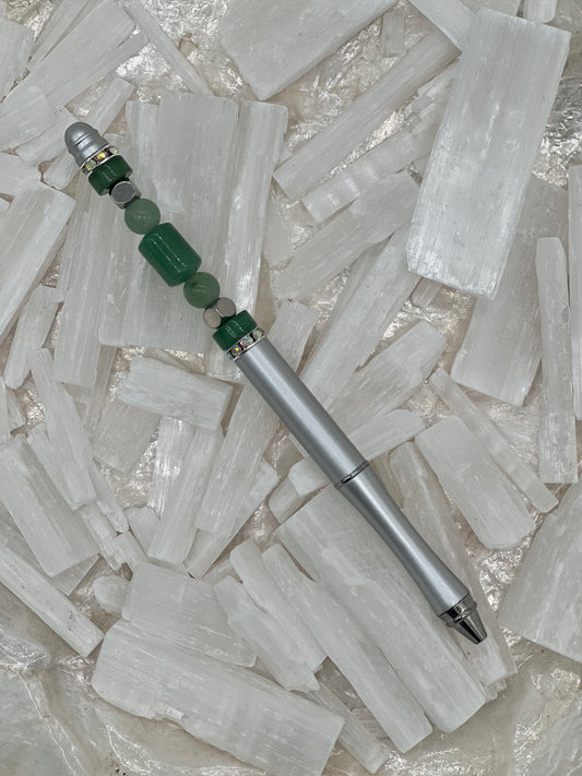 Aventurine Refillable Metal Pen