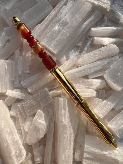 Carnelian Refillable Metal Pen