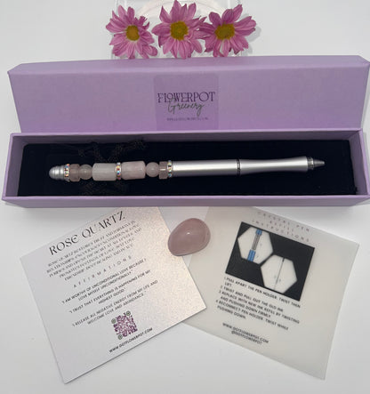 Rose Quartz Refillable Metal Pen