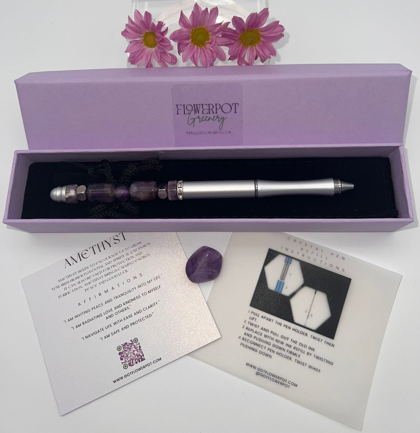 Amethyst Refillable Metal Pen