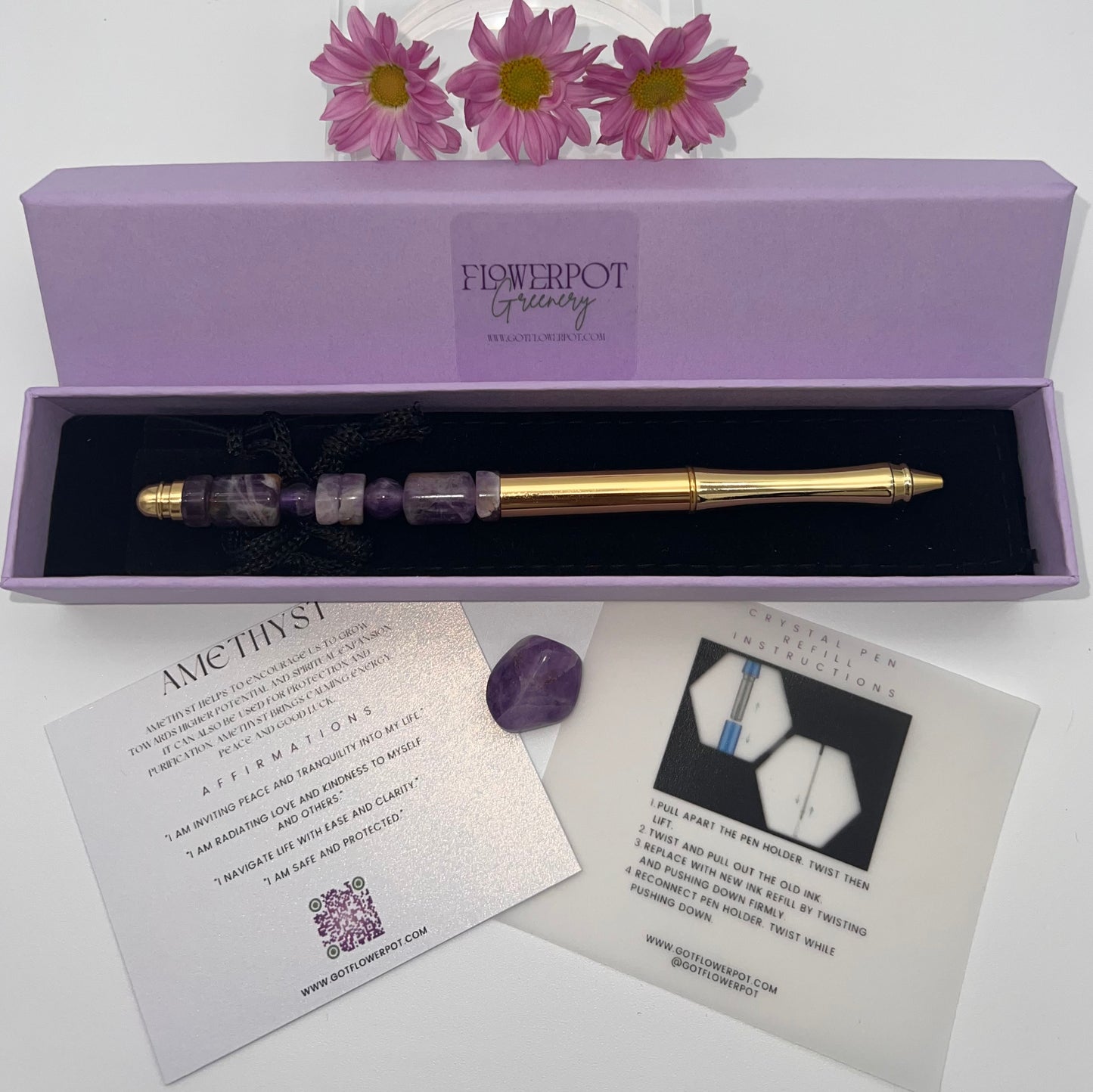 Amethyst Refillable Metal Pen