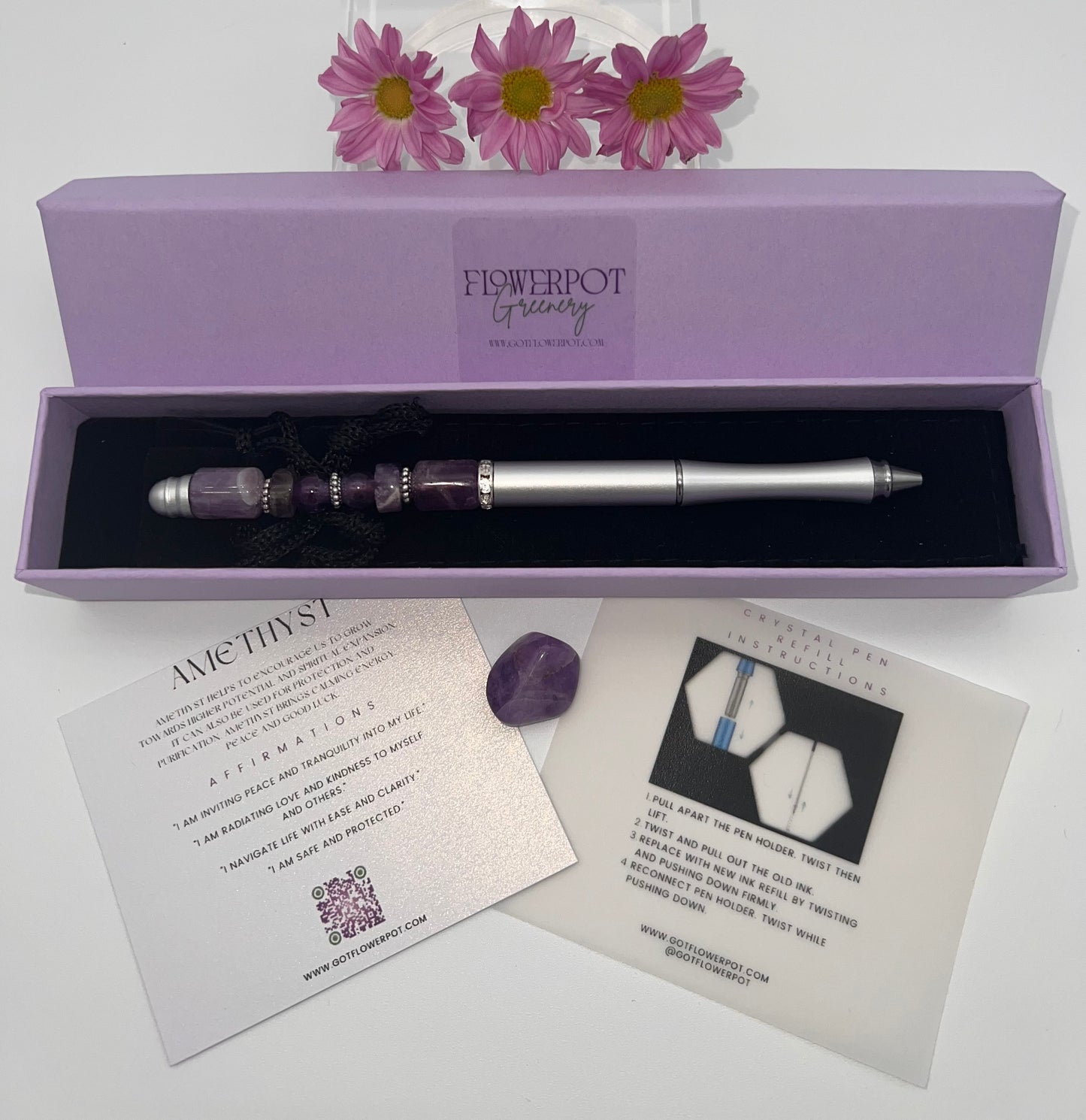 Amethyst Refillable Metal Pen