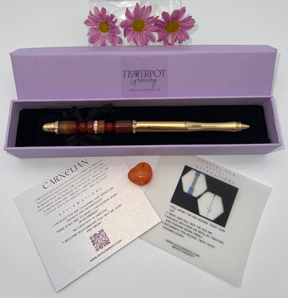 Carnelian Refillable Metal Pen